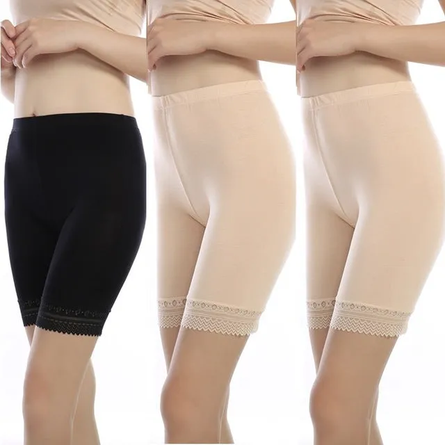 3pcs/lot Summer Style Ladies Boxer Short Safe Pants Bamboo boyshort underpants with Lace Plus big Sizes ladies' underwear