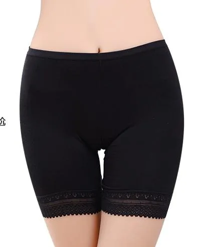 3pcs/lot Summer Style Ladies Boxer Short Safe Pants Bamboo boyshort underpants with Lace Plus big Sizes ladies' underwear