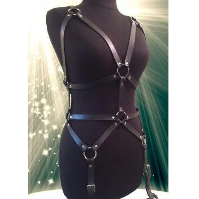 Adult womens erotic lingerie bra clear open cup bra maid bandage chain bralette shelf bra sexy clothes strappy hot leather bra