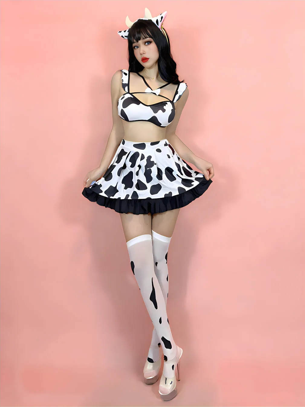 Anime Cow Print Lingerie Set