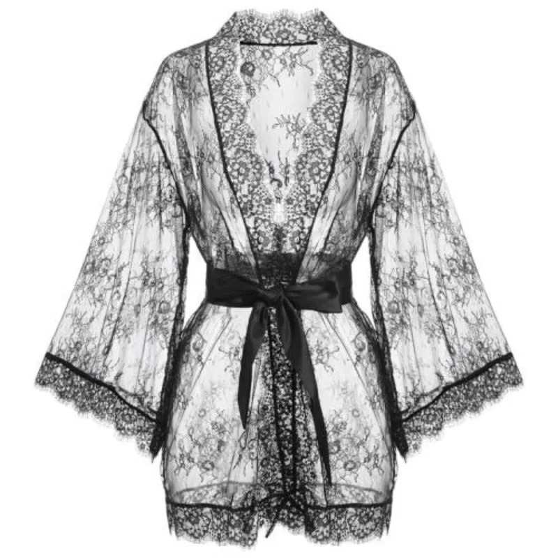 Black White Seductive Robe