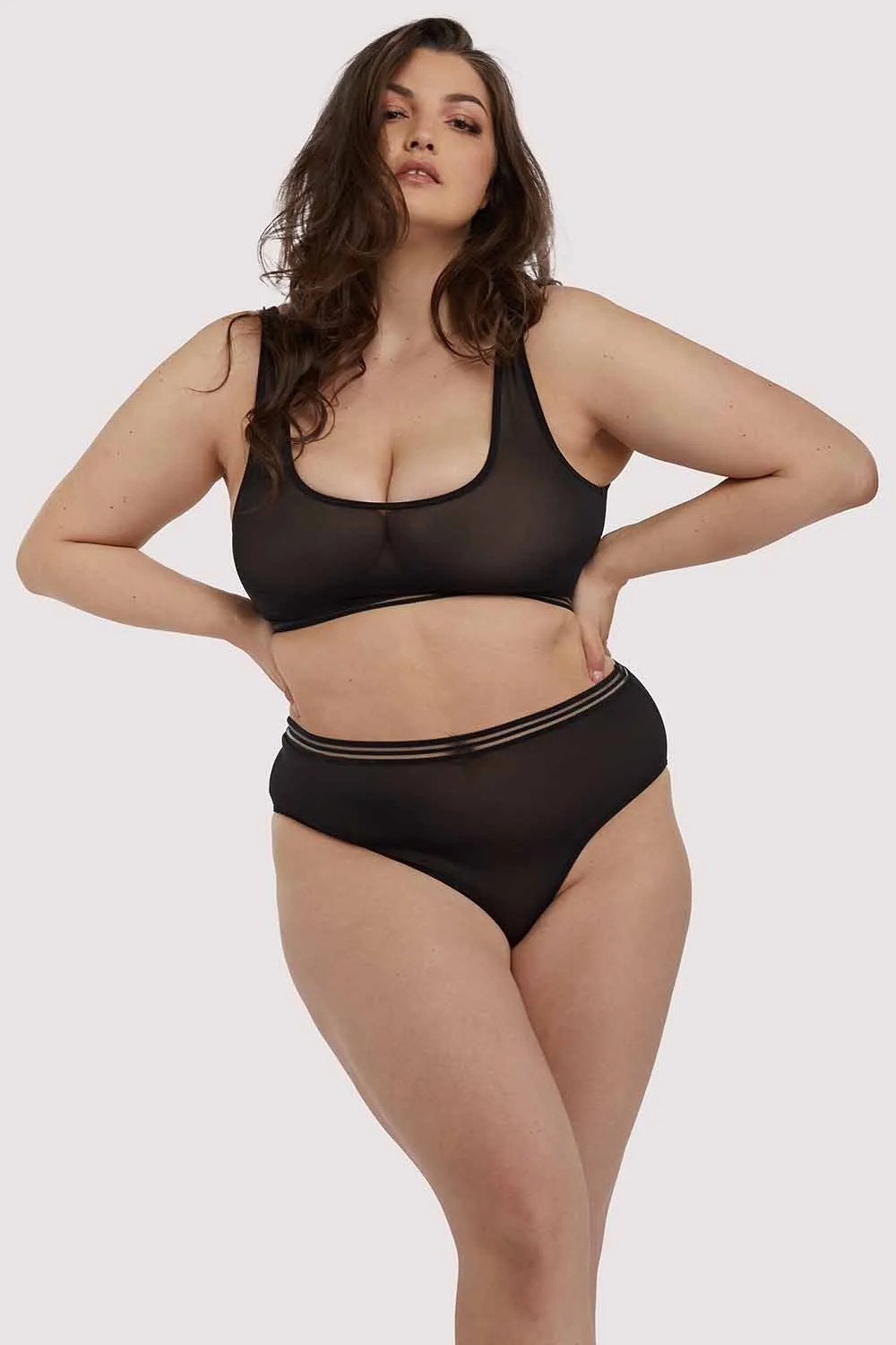 Chelsea Black Mesh Highwaist Brief