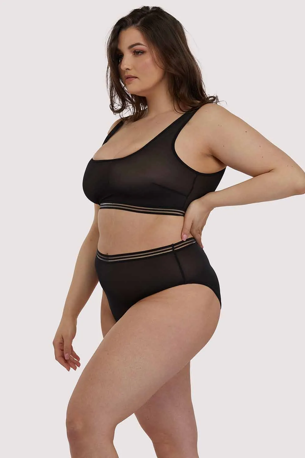 Chelsea Black Mesh Highwaist Brief