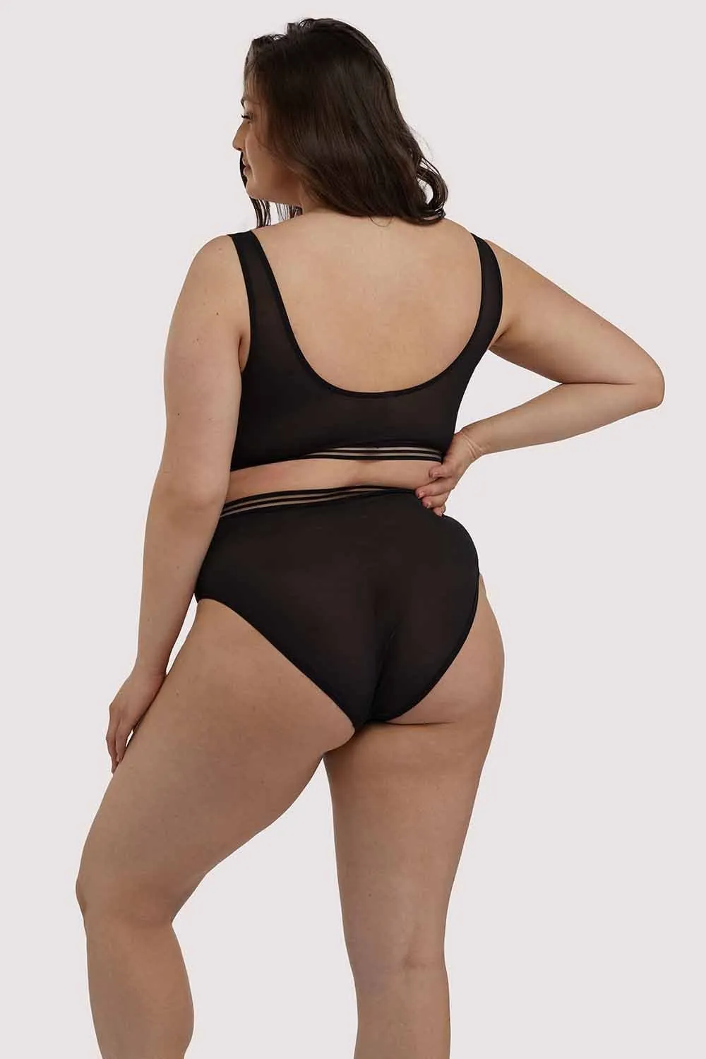 Chelsea Black Mesh Highwaist Brief