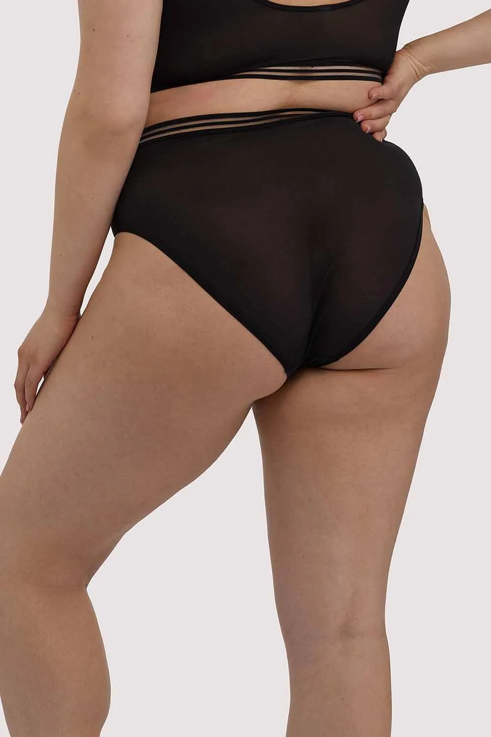 Chelsea Black Mesh Highwaist Brief