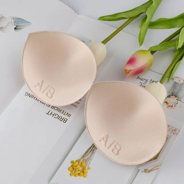 Flymokoii 1 Pair/Lot Women Bra Padded Chest Cups Thick Insert Breast Enhancer Push Up Bikini Invisible Bra Pads for Swimsuit