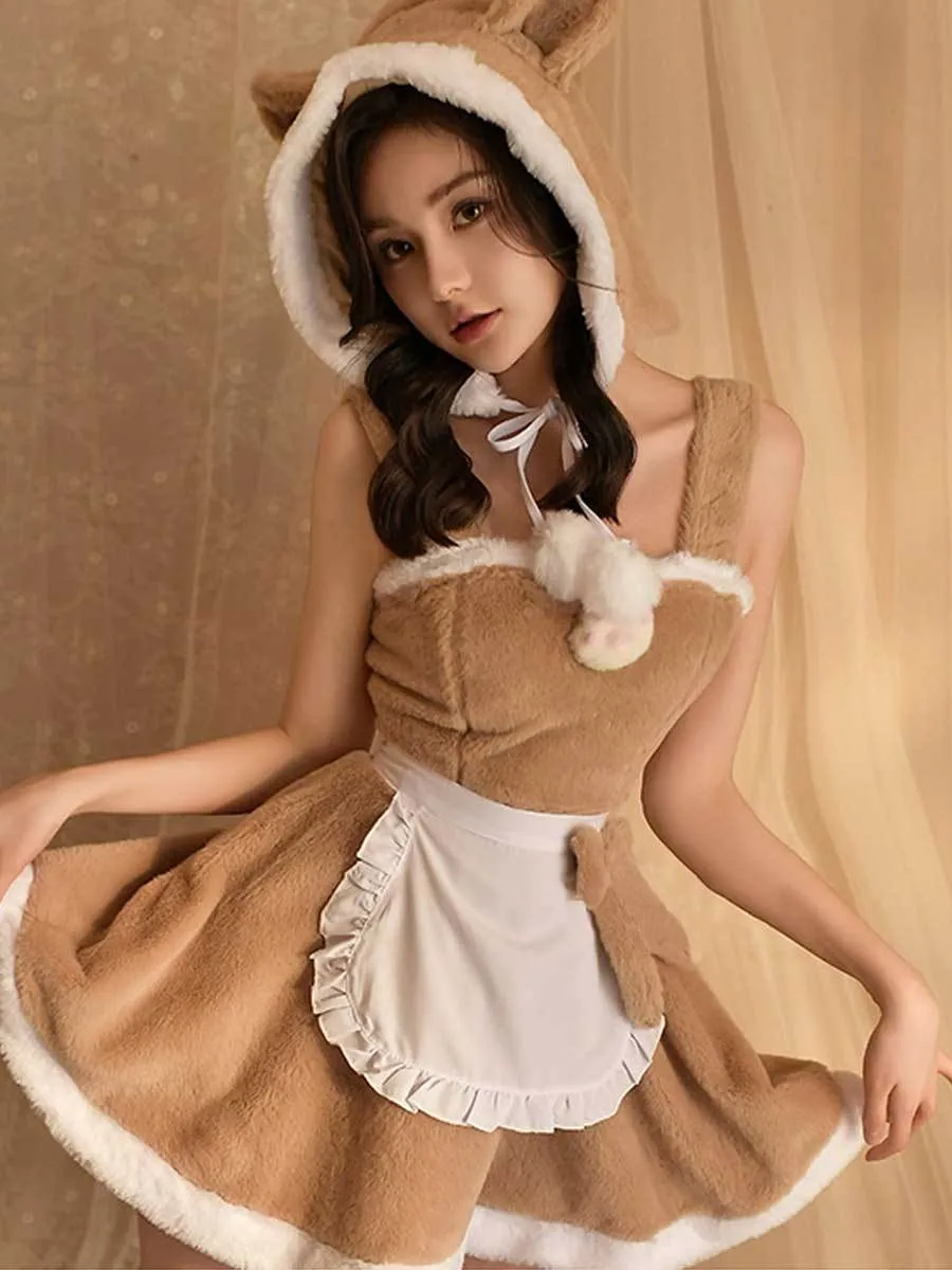 Furry Teddy Bear Lingerie Dress