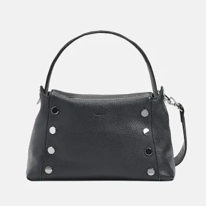 Hammitt Bryant Med Leather Shoulder Bag Black/Gunmetal