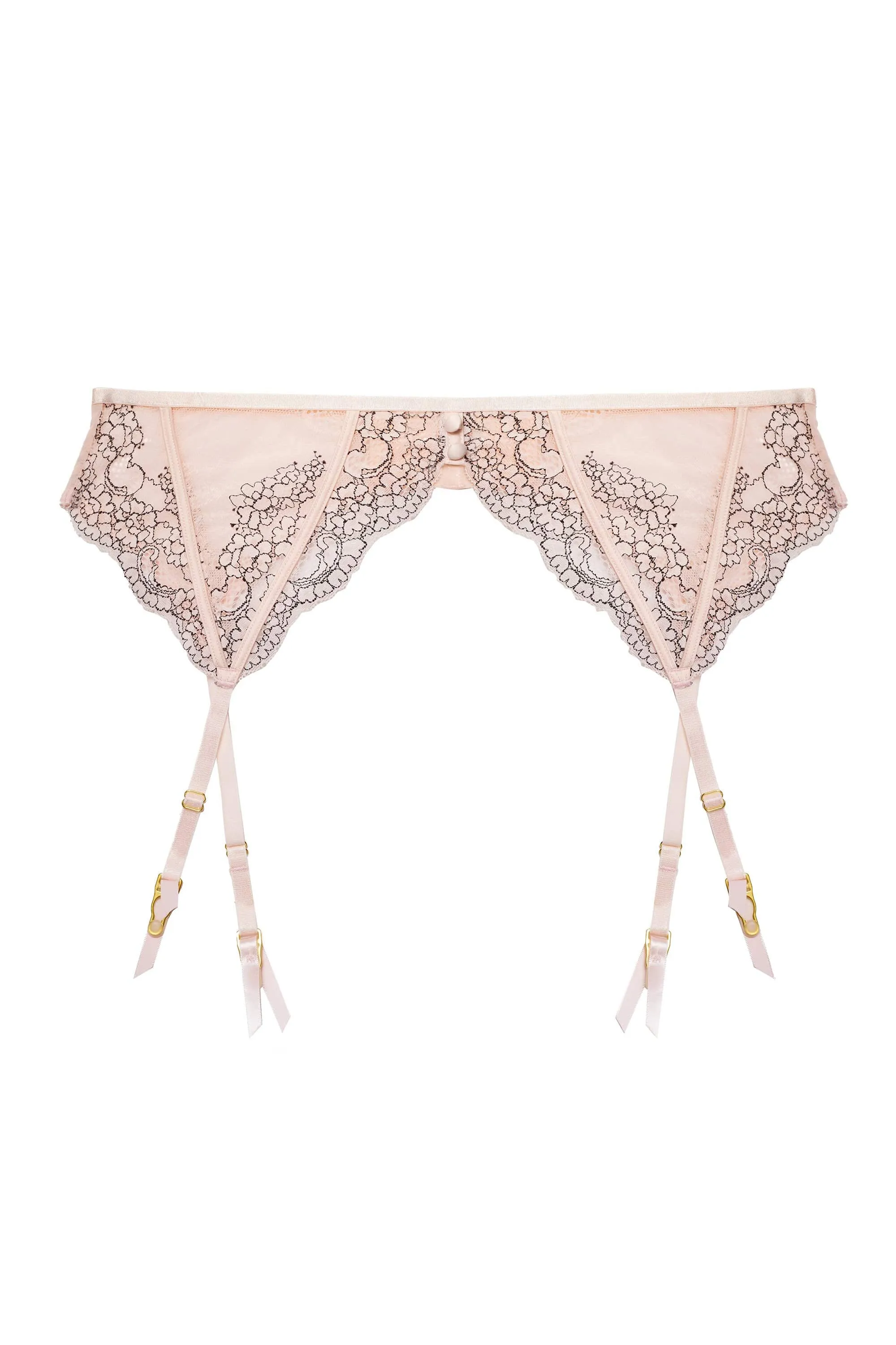 Jenny Graphic Lace Blush Suspender Belt