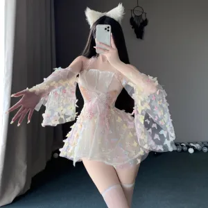 MY-9121  Three-dimensional butterfly print princess dress