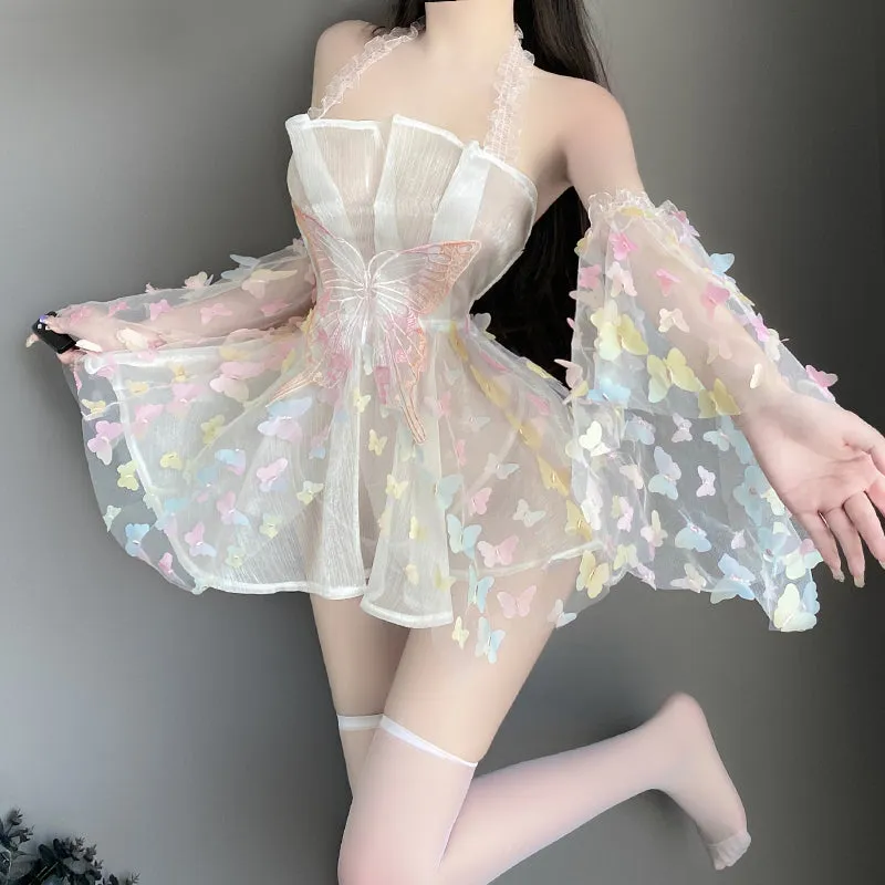 MY-9121  Three-dimensional butterfly print princess dress