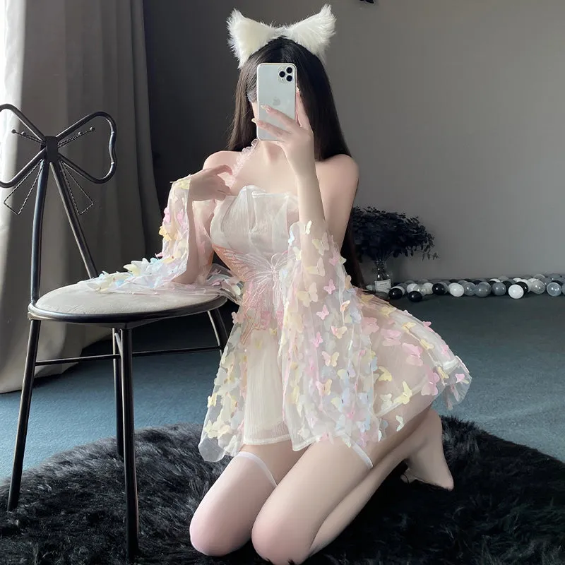 MY-9121  Three-dimensional butterfly print princess dress