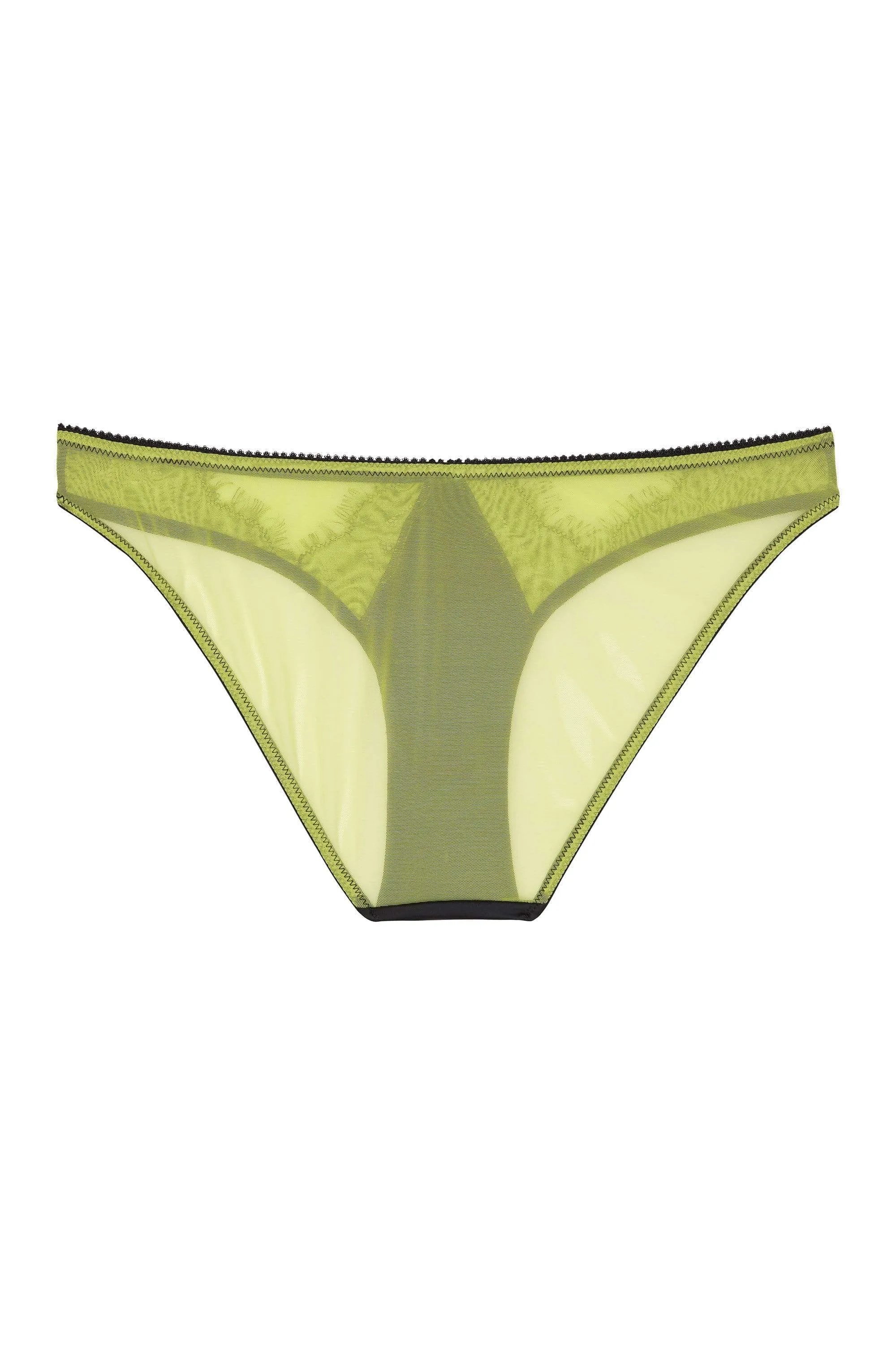 Playful Promises Indigo Lime Satin and Lace Picot Brief