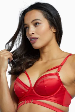 Playful Promises Madeleine Red Bondage Bra