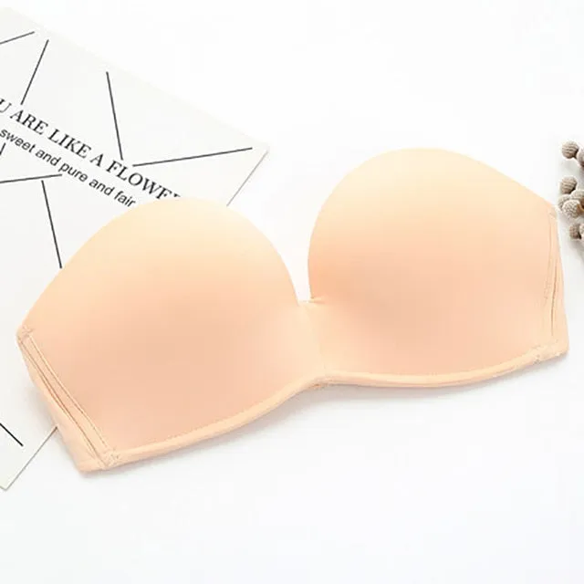 Sexy Lace Invisible Bra Seamless Push Up Bras For Women Backless Lingerie Bralette Brassiere 1/2 Cup Strapless Underwear #D