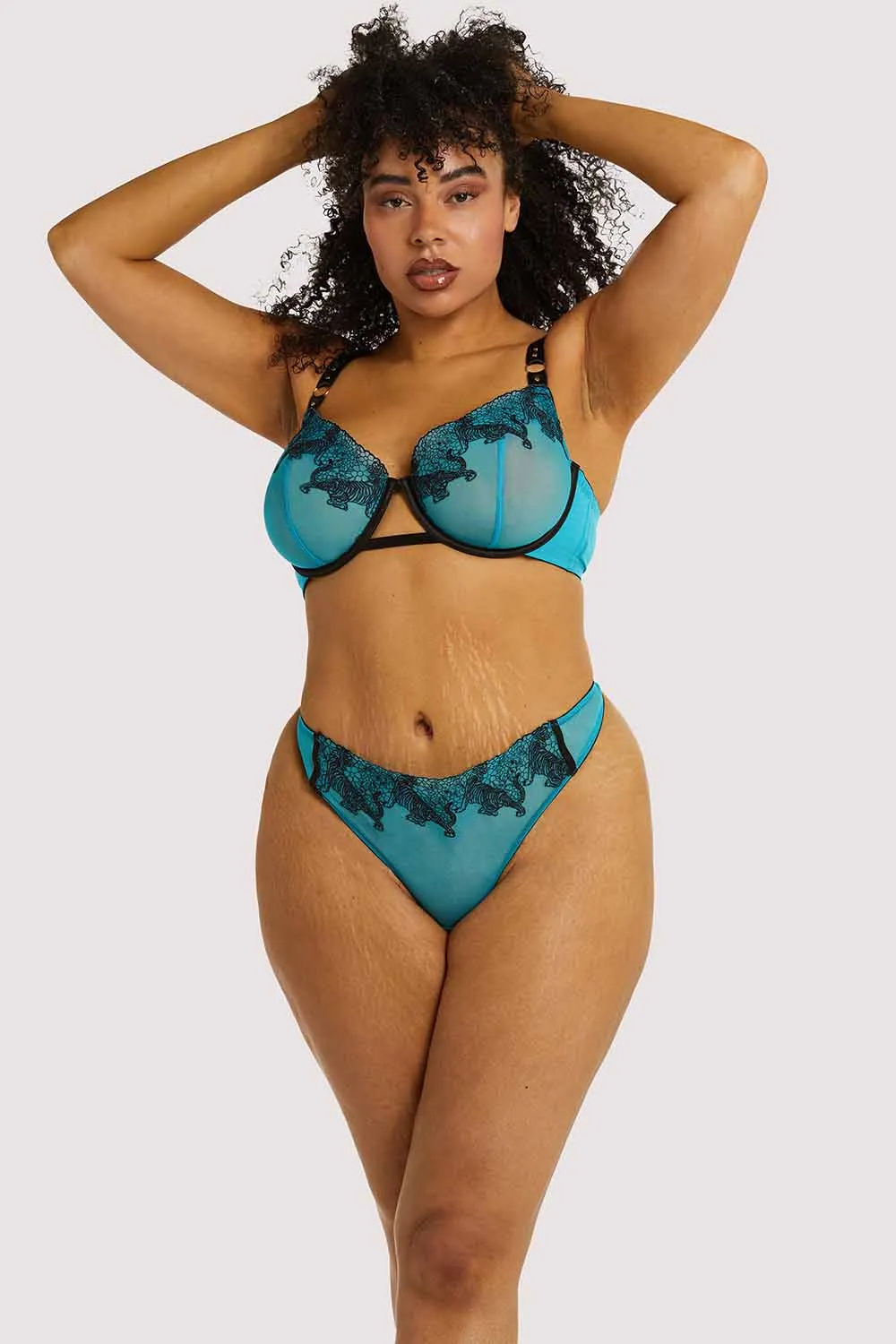 Tiger Blue Thong