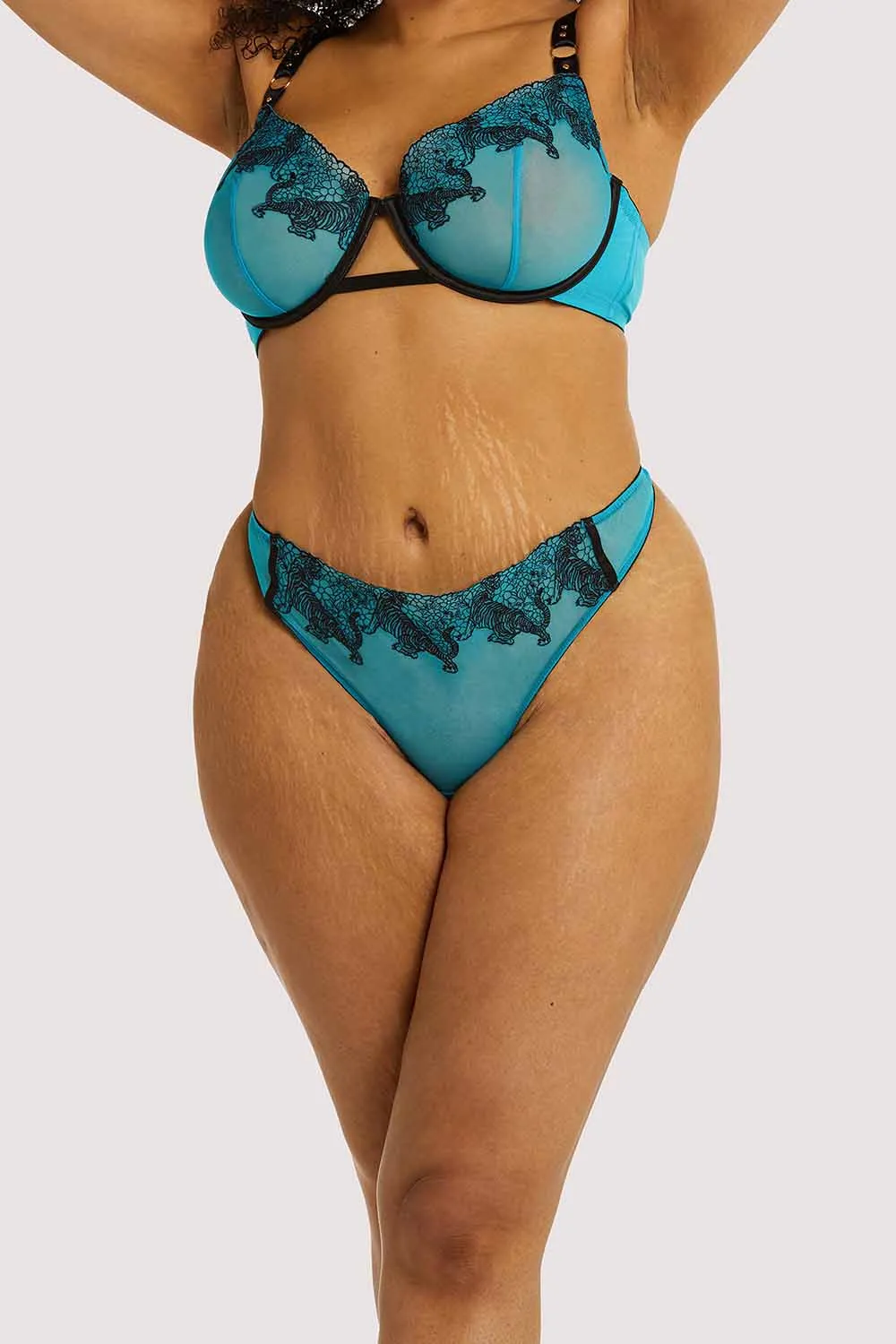 Tiger Blue Thong