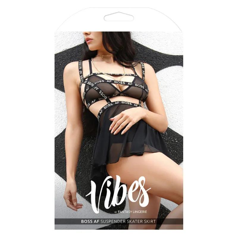 Vibes Boss AF Suspender Skirt LXL