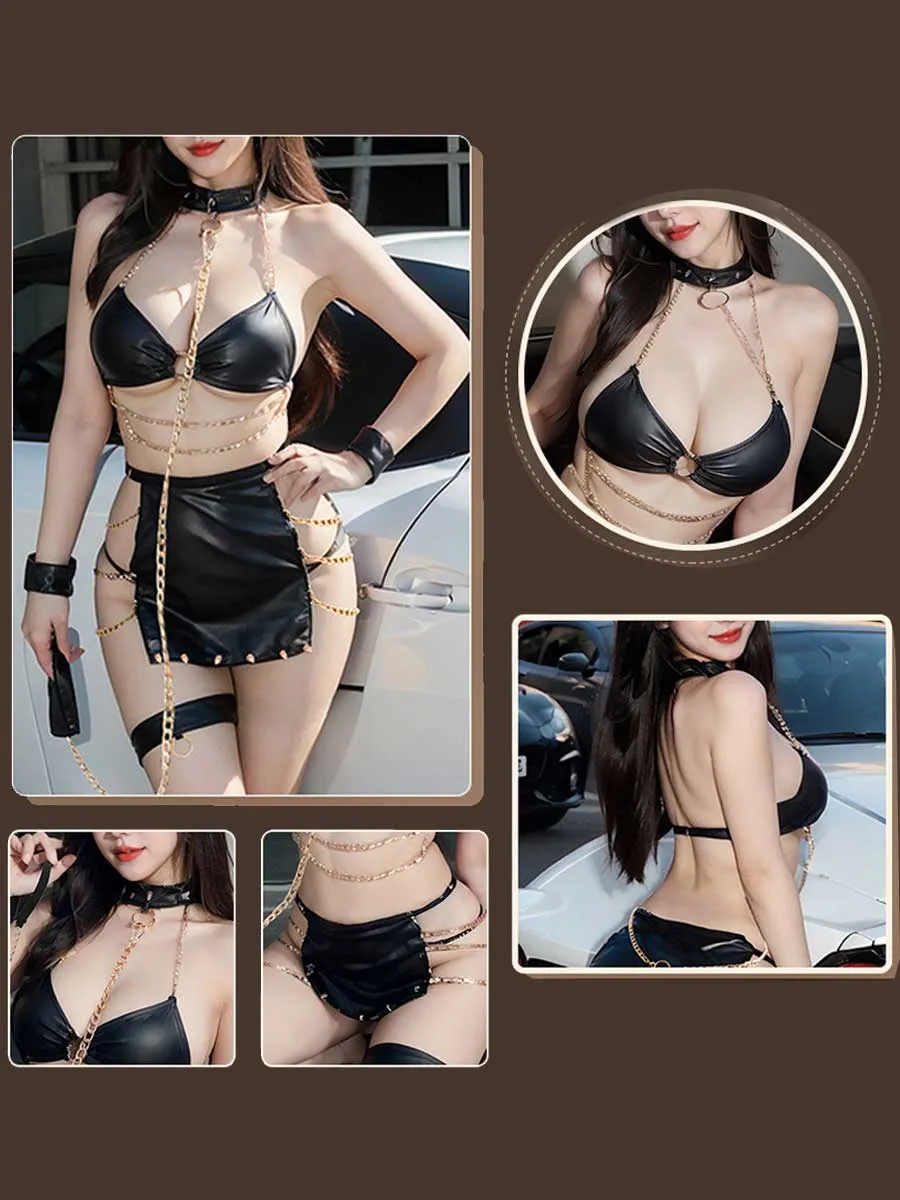 Wet Look Devil Cosplay Lingerie