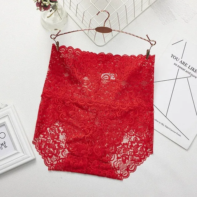 Women Panties Sexy Lace Underwear Woman Knickers Lace Panties Mesh Floral Lingerie Female Seamless Briefs Underpants Plus Size